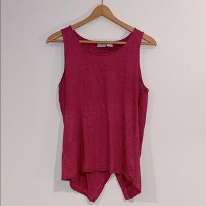 KENAR Linen Sleeveless Blouse Tank Layered Open Back Flowy Women’s Medium EUC